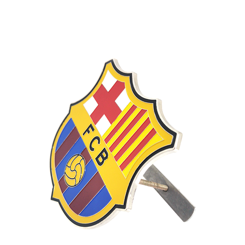 Futbol Club Barcelona soft Cloisonné Logo Car Badge Or Auto Emblem