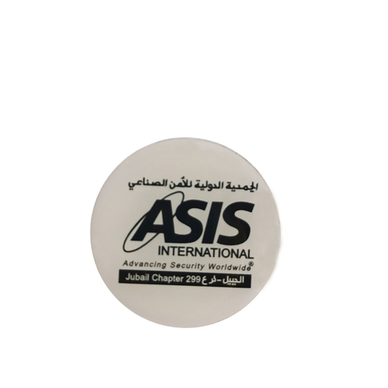 Round ASIS Silk Printed Logo Bronze Brooch Pin