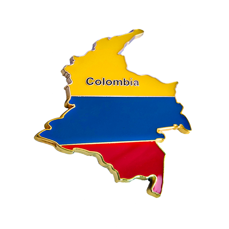 Colombian Flag Map Fridge Magnet – Vibrant and Golden