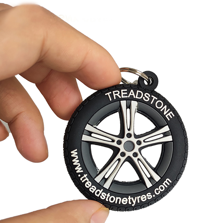 Fashion 3D Tire PVC Keychain