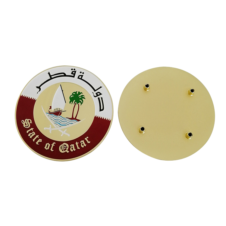 Qatar National Emblem Design Decoration Car Emblem with screw