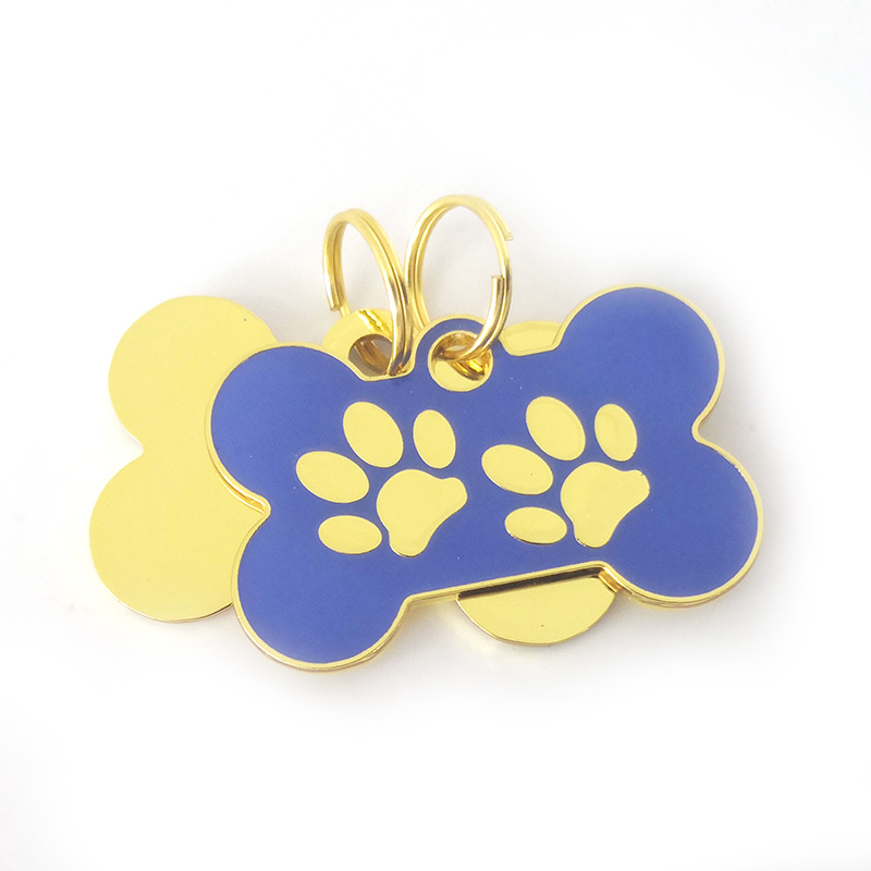 Engraved Pawprints Enamel Pets ID Tags