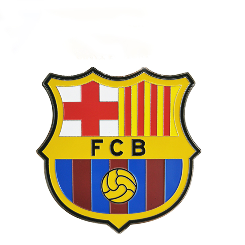 Futbol Club Barcelona soft Cloisonné Logo Car Badge Or Auto Emblem