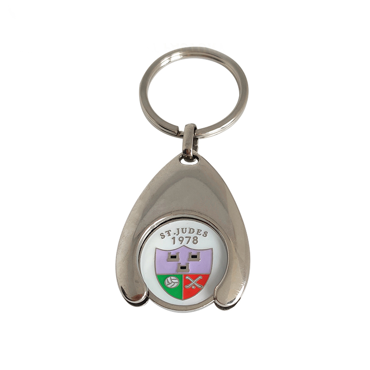 Nickel Trolley Coin Keychain with Soft Enamel