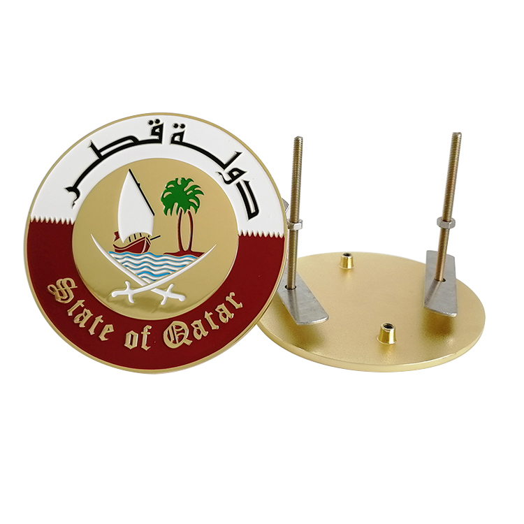 Qatar National Emblem Design Decoration Car Emblem with screw