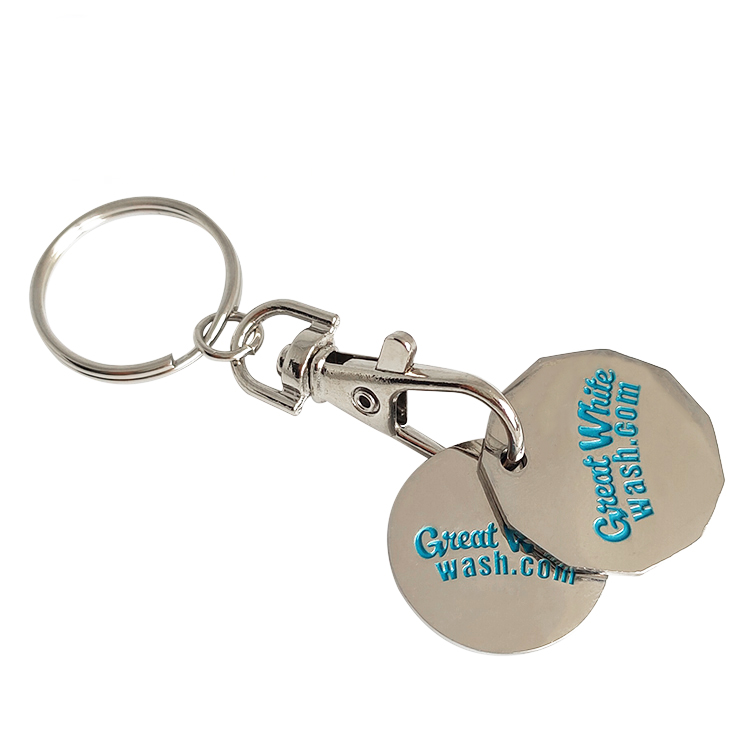 Personalized Double-Sided Design Trolley Coin Keychain