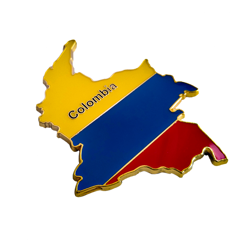 Colombian Flag Map Fridge Magnet – Vibrant and Golden