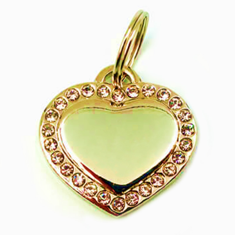 Elegant Water Diamond Heart-Shaped Pet Tag