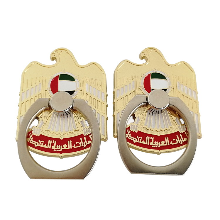 UAE Emblem Gold Plated Photo Holder Enamel Eagle Phone Stand