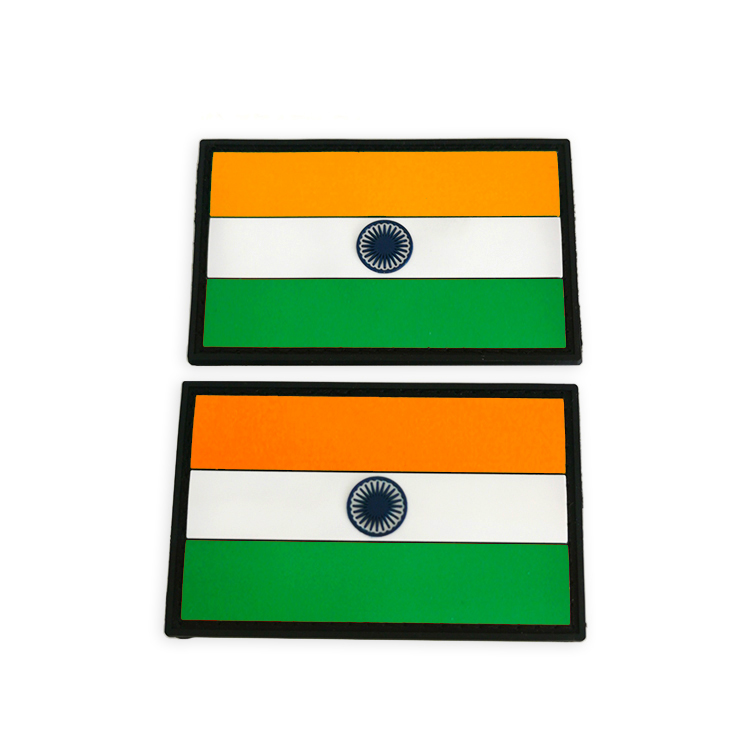 India National Flag PVC Patch Label Badge