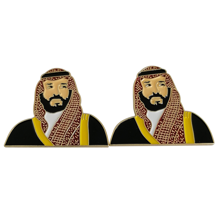 Saudi Muhammad enamel metal pin with magnet