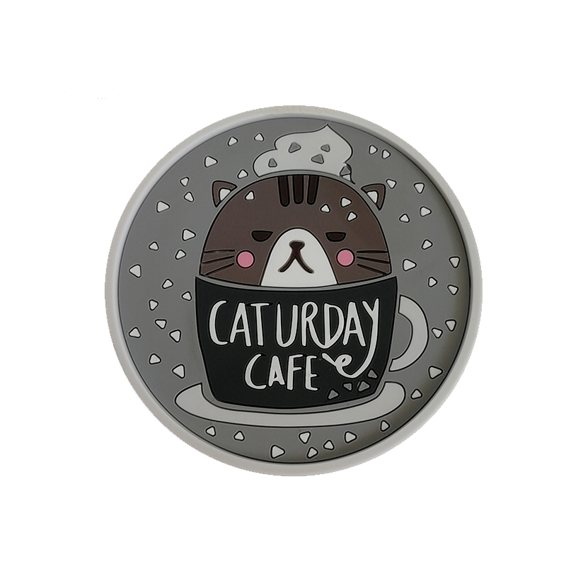 Rubber PVC Cup Coaster for Cat Urday Cafe