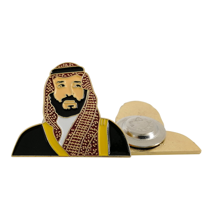 Saudi Muhammad enamel metal pin with magnet