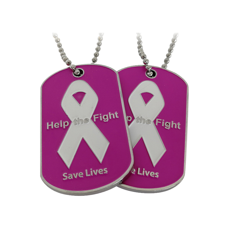 Breast Cancer Pink Ribbon Necklace