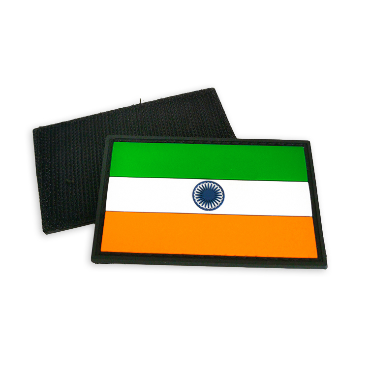 India National Flag PVC Patch Label Badge