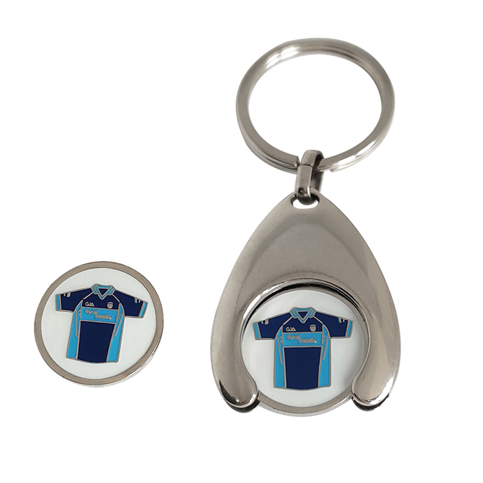 Nickel Trolley Coin Keychain with Soft Enamel