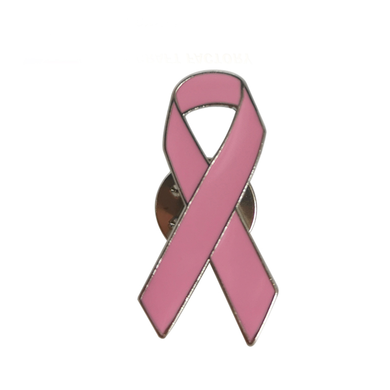 Pink Ribbon Cancer Awareness Metal Enamel Pin