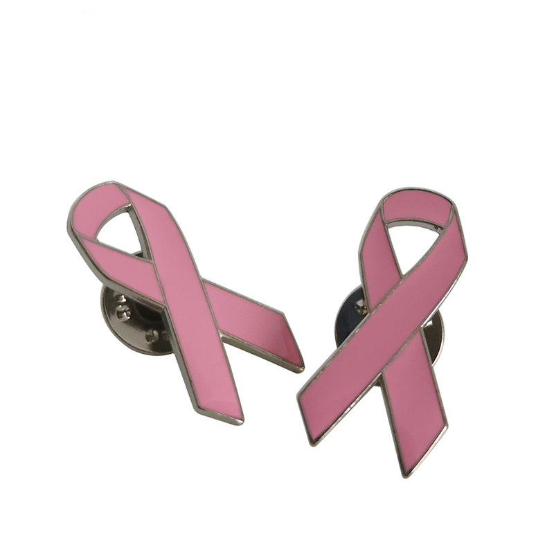 Pink Ribbon Cancer Awareness Metal Enamel Pin