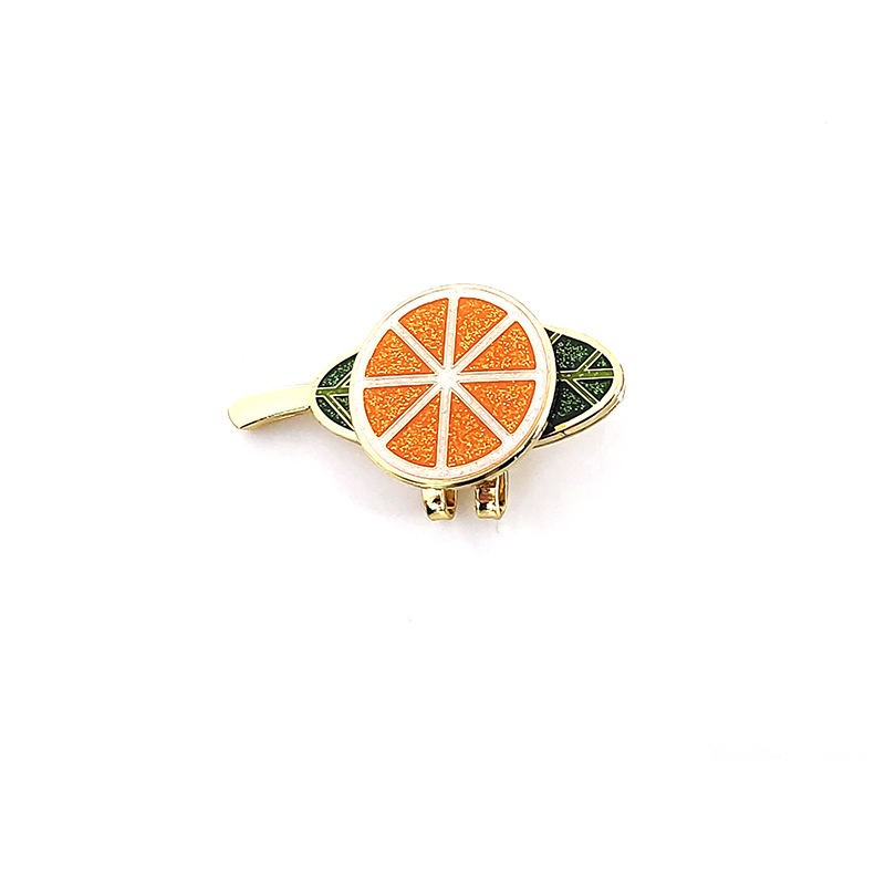 Blink Glitter Leaf Golf Hat Clip And Orange Pieces Ball Marker 