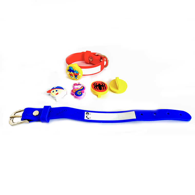 Embossed Cute Logo Children Silicone Detachable Bracelets for Making Allergy 