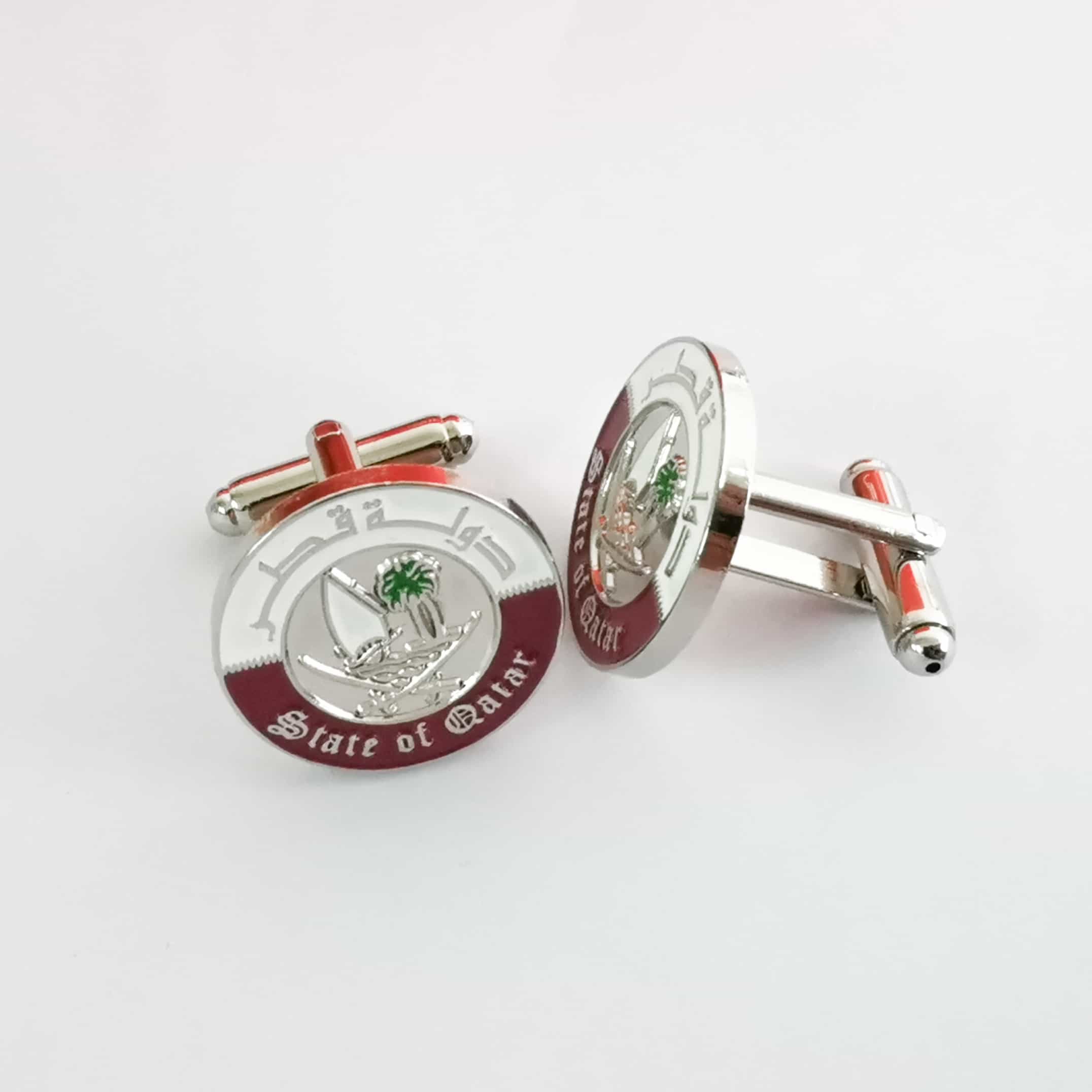 Fashion Qatar Emblem Silver Cufflink for Men Suit Clothes National Day Souvenirs