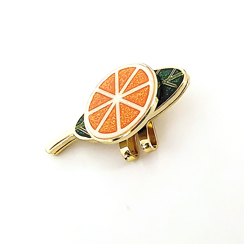 Blink Glitter Leaf Golf Hat Clip And Orange Pieces Ball Marker 