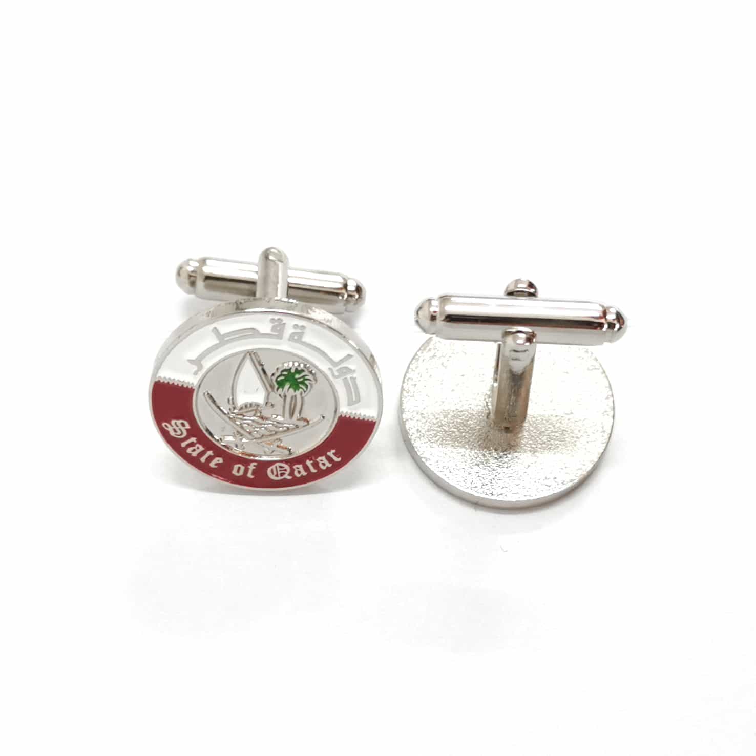 Fashion Qatar Emblem Silver Cufflink for Men Suit Clothes National Day Souvenirs