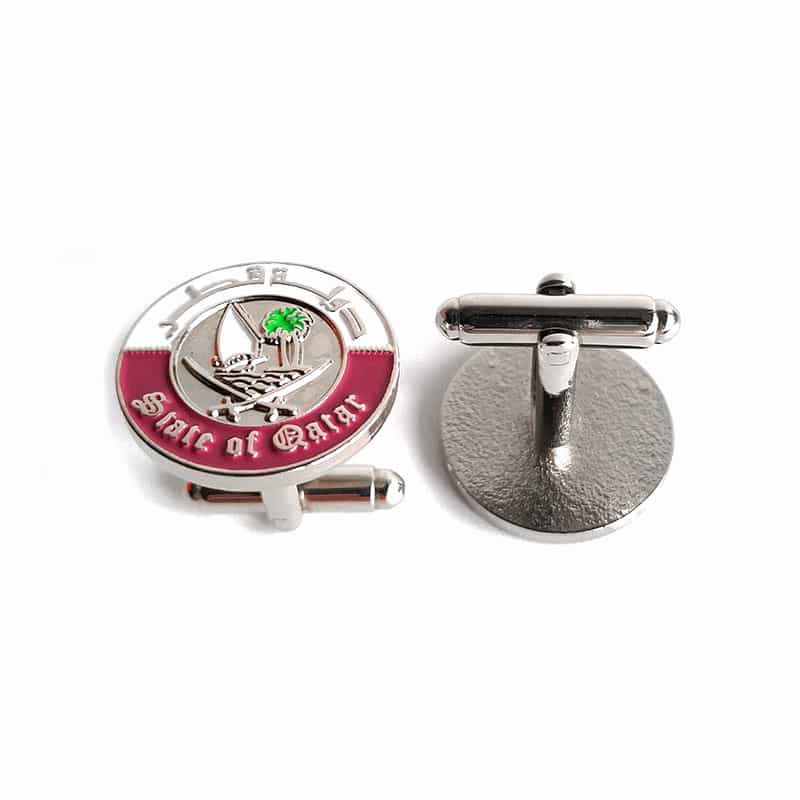 Fashion Qatar Emblem Silver Cufflink for Men Suit Clothes National Day Souvenirs