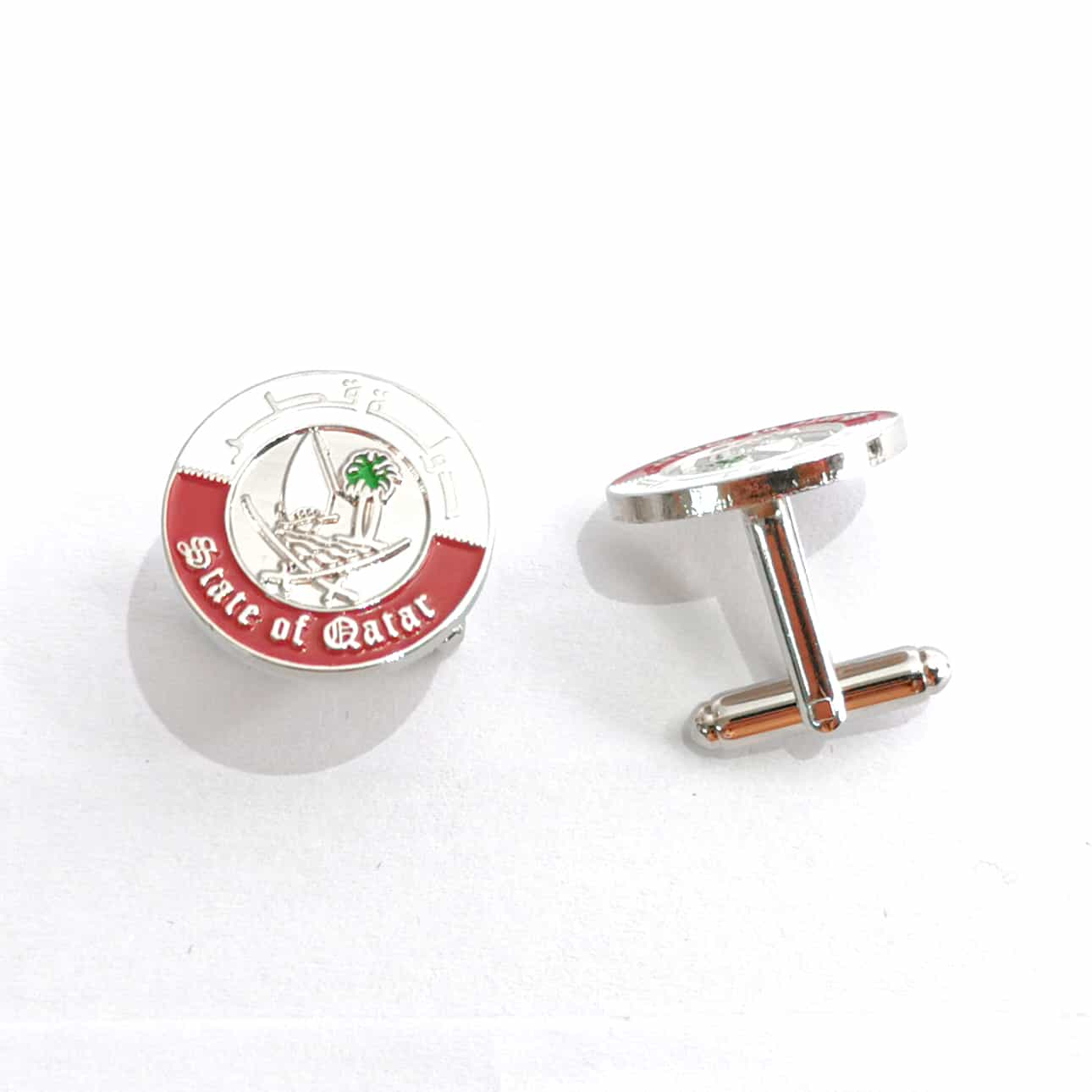 Fashion Qatar Emblem Silver Cufflink for Men Suit Clothes National Day Souvenirs