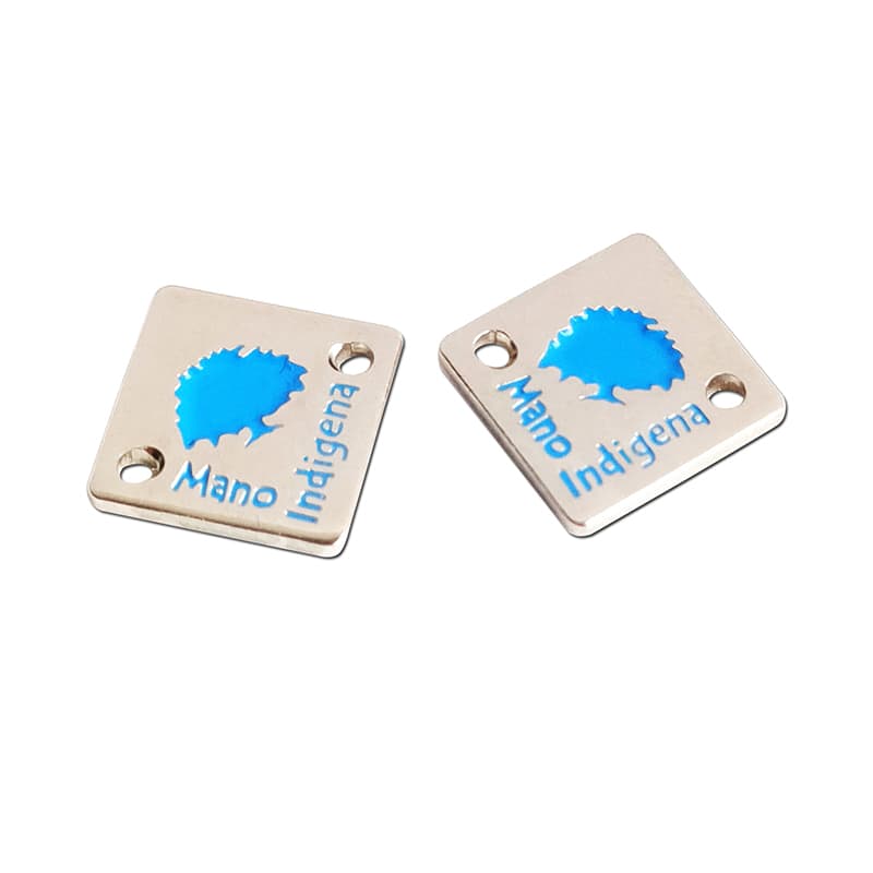 Indigenous Tree Logo Square Metal Ornament Promotional Tag