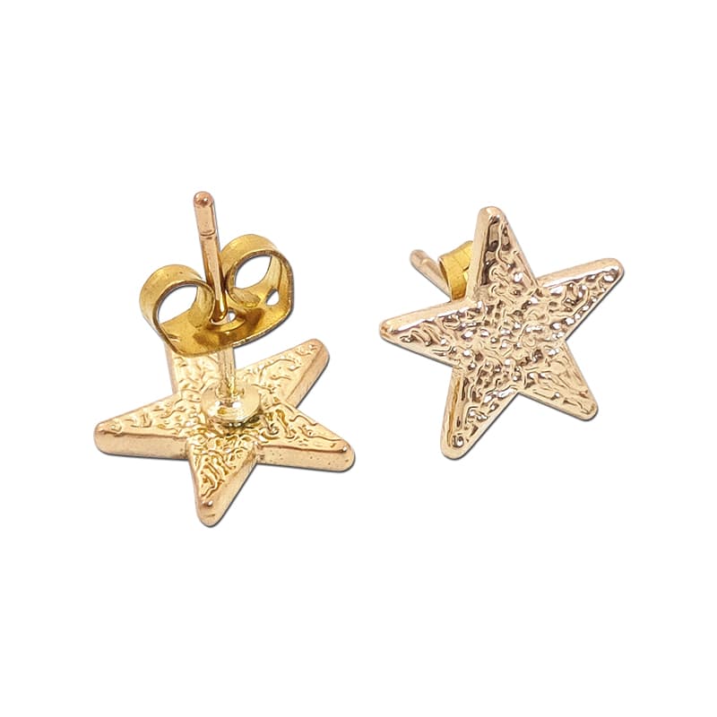 Ocean Theme Silver and Gold Starfish Earrings Studs