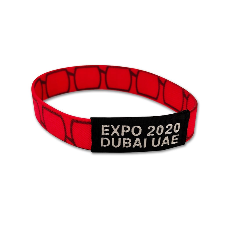 Customizable Elastic Webbing Wristband for UAE Expo