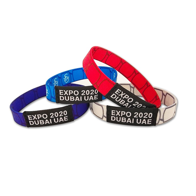 Customizable Elastic Webbing Wristband for UAE Expo