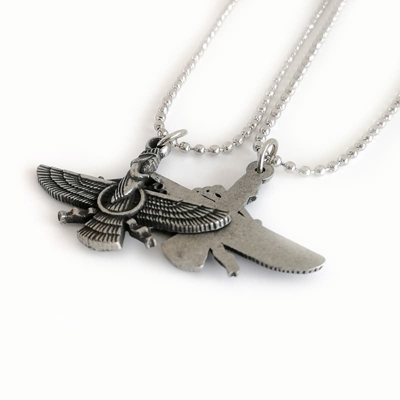 Vintage Silver Faravahar Pendant Necklace