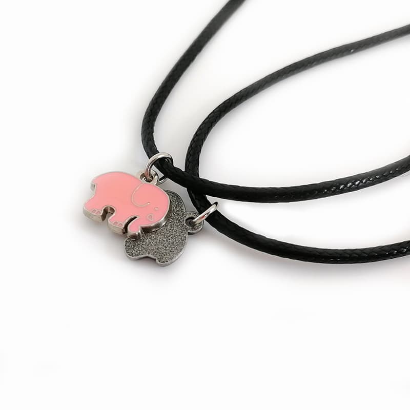 Mini Pink Elephant Necklace Pendant