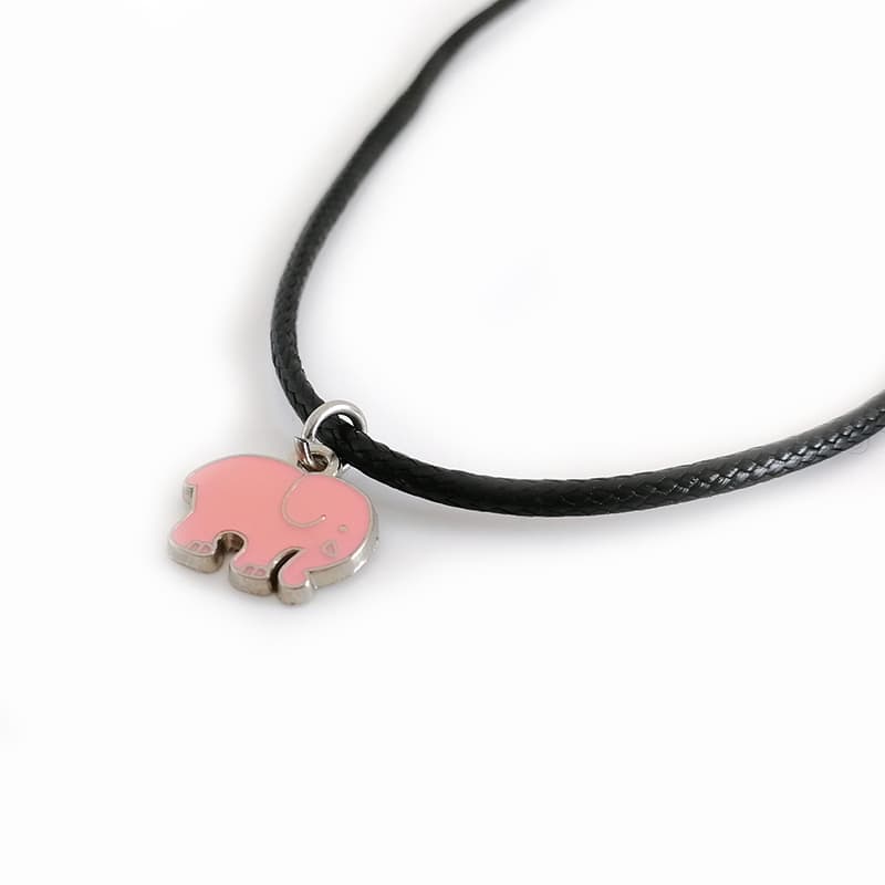 Mini Pink Elephant Necklace Pendant