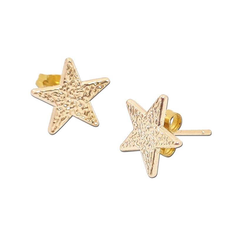 Ocean Theme Silver and Gold Starfish Earrings Studs