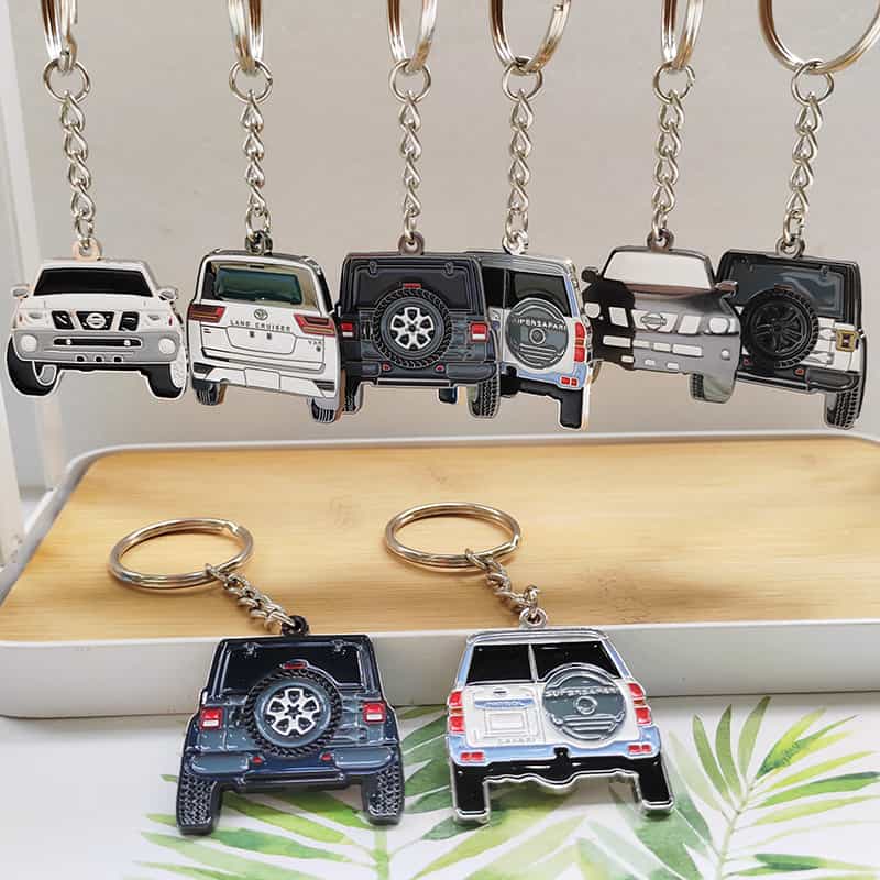 Zinc Alloy Die Cast Enamel Car Model Shape Design Metal Keychains