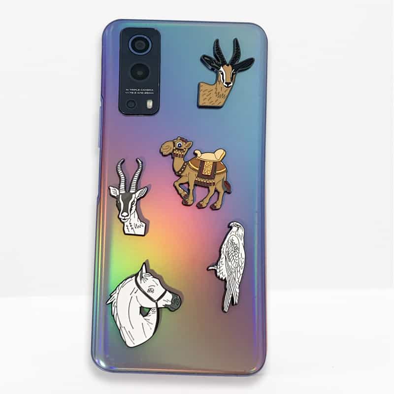 Zinc Alloy Soft Enamel Cartoon Animal Series Metal Phone Stickers