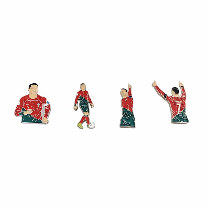 Zinc Alloy Injected Lacquer Super Portuguese Football Star Ronaldo Fan Badge Souvenir