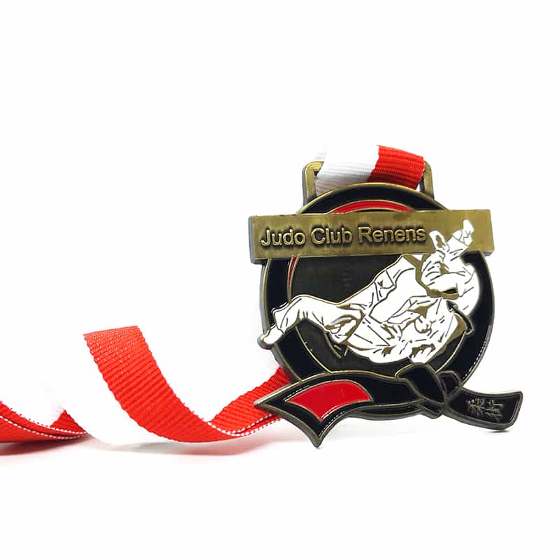 Custom International Taekwondo Karate Judo Competition Event Participant Winner Medal with Custom Ribbon