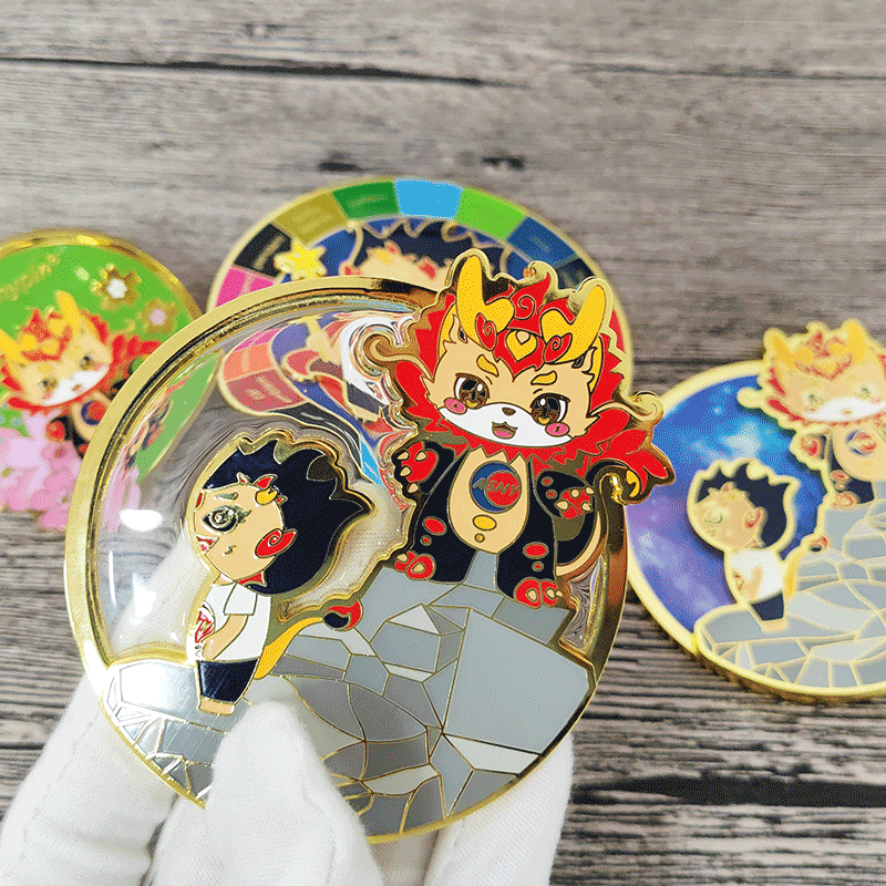 Zinc Alloy (Transparent) Soft Enamel or Imitation Hard Enamel ASNY Company Dragon Year Celebration Custom Badge