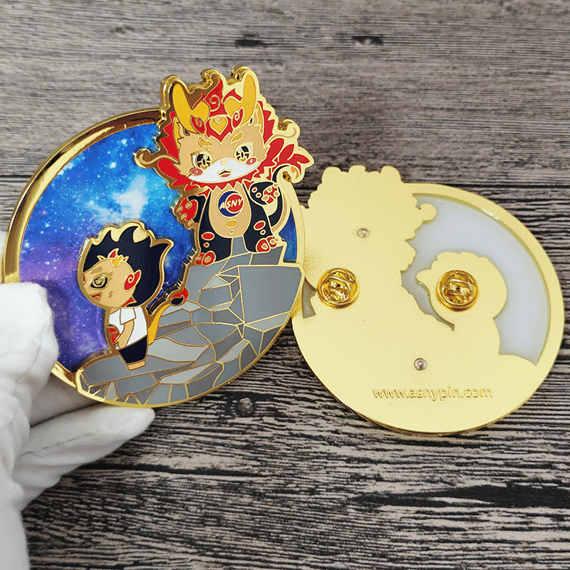 Zinc Alloy (Transparent) Soft Enamel or Imitation Hard Enamel ASNY Company Dragon Year Celebration Custom Badge