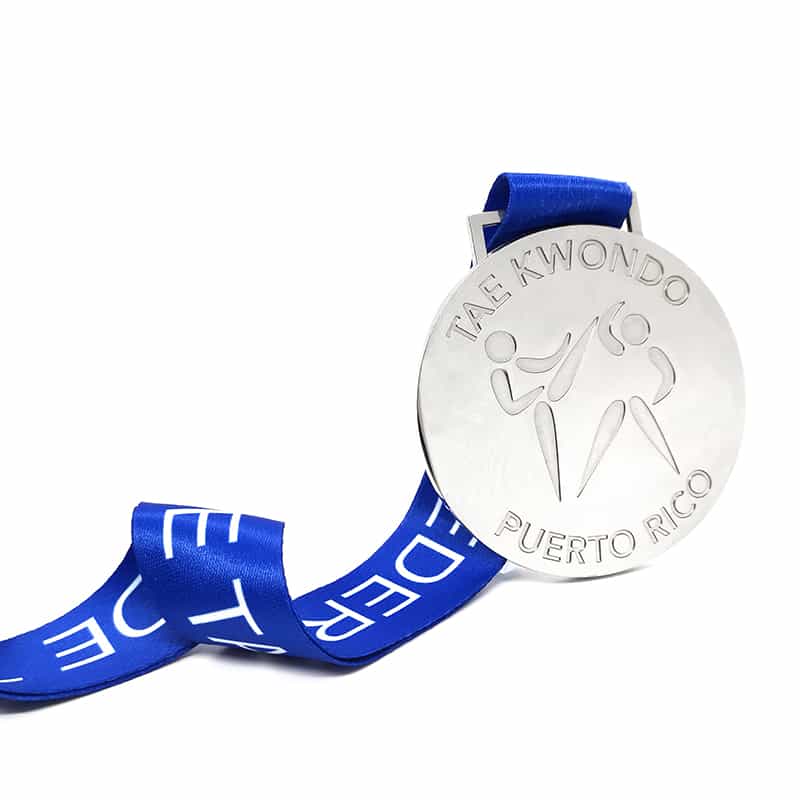 Custom International Taekwondo Karate Judo Competition Event Participant Winner Medal with Custom Ribbon