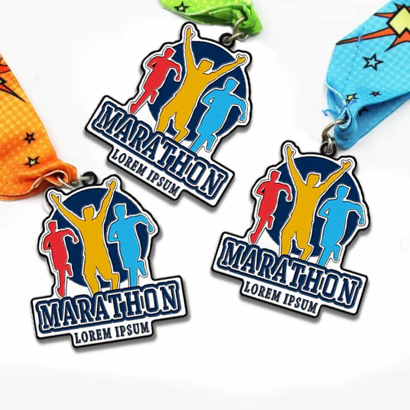 Custom 5K, 10K, 15K, 42.195K Marathon Running Event Participant Winner Medal with Custom Ribbon