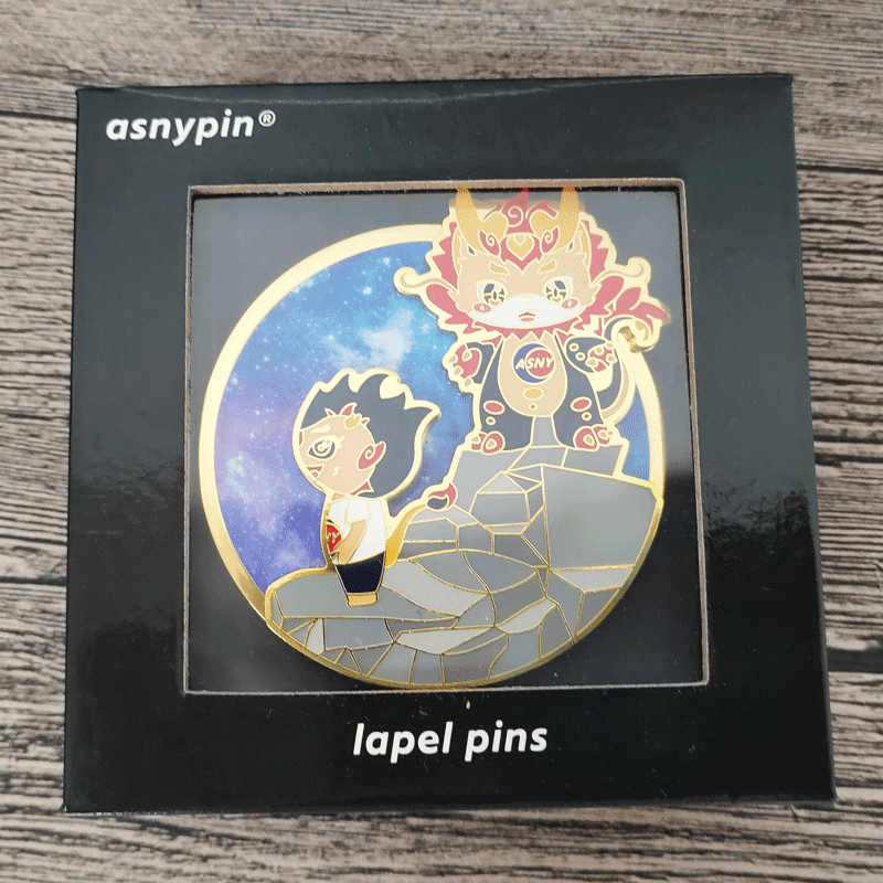 Zinc Alloy (Transparent) Soft Enamel or Imitation Hard Enamel ASNY Company Dragon Year Celebration Custom Badge