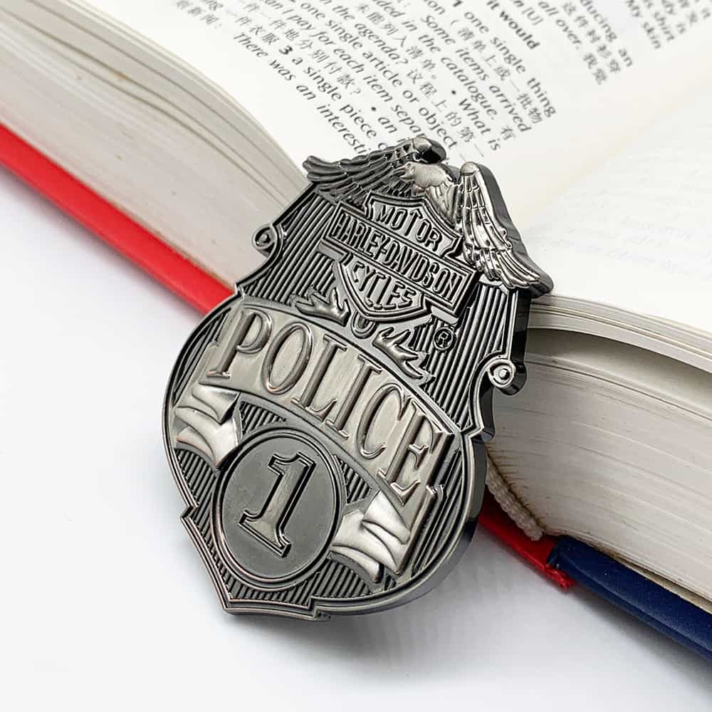 Zinc Alloy Die Casted Vintage 3D Shield Police Badge Harley-Davidson Commemorative Badge