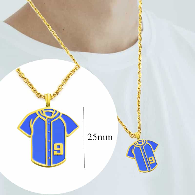 Custom Dual-Sided Baseball Jersey Badge Pendant Necklace for Sports Events and Club Souvenirs