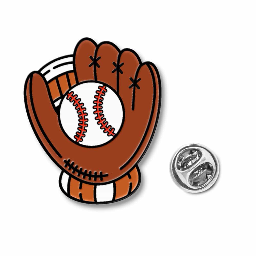 Custom Imitation Hard Enamel Baseball Glove Catch Badge Lapel Pin Club Promotional Souvenir Branded Merchandise