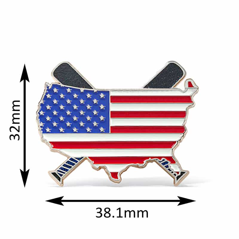 USA Flag Baseball Themed Badge: Patriotism and Sports Combined Enamel Hat Pin Badge Merchandise